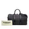 Secondhand Burberry Smoke Check Coated Canvas Holdall Barrel Duffle Bag