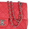 Chanel Raspberry Red Leather Shoulder Bag - 2000s Second hand