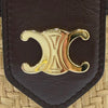 Secondhand Celine Medium Raffia and Calfskin Triomphe Tambour Crossbody