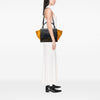 Secondhand Celine Medium Tricolor Calfskin and Suede Trapeze Satchel