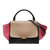 Secondhand Celine Small Tricolor Calfskin and Suede Trapeze Satchel