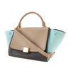 Secondhand Celine Small Tricolor Leather Trapeze Satchel