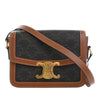 Secondhand Celine Teen Triomphe Coated Canvas and Calfskin Triomphe Crossbody