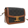 Secondhand Celine Teen Triomphe Coated Canvas and Calfskin Triomphe Crossbody