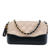 Secondhand Chanel Bicolor Aged Calfskin Gabrielle Double Zip Clutch with Chain