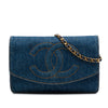 Secondhand Chanel CC Denim Wallet On Chain