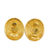 Secondhand Chanel CC Gold Plated Angel Oval Clip On Earrings