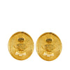 Secondhand Chanel CC Gold Plated Angel Oval Clip On Earrings