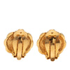 Secondhand Chanel CC Gold Plated Flower Clip On Earrings