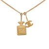 Secondhand Chanel CC Gold Plated No 5 Perfume Bottle Pendant Necklace