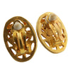 Secondhand Chanel CC Gold Plated Oval Clip On Earrings