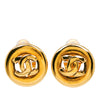 Secondhand Chanel CC Gold Plated Round Clip On Earrings