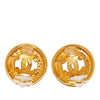 Secondhand Chanel CC Gold Plated Round Clip On Earrings
