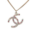Secondhand Chanel CC Gold Plated Strass Resin Pendant Necklace