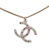 Secondhand Chanel CC Gold Plated Strass Resin Pendant Necklace