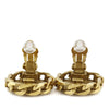 Secondhand Chanel CC Gold Plated Strass Round Clip On Earrings