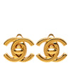 Secondhand Chanel CC Gold Plated Turn Lock Clip On Earrings