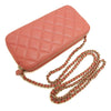 Secondhand Chanel CC Quilted Caviar Double Zip Clutch With Chain