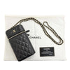 Secondhand Chanel CC Quilted Caviar Phone Holder With Chain