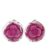 Secondhand Chanel CC Resin Camellia Clip On Earrings