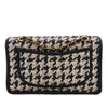 Secondhand Chanel CC Woven Lambskin and Viscose Houndstooth Single Flap