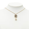 Secondhand Chanel Gold Plated CC Faux Pearl Baroque Pendant Necklace