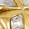 Secondhand Chanel Gold Plated Strass Diamond Shape Clip On Earrings