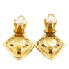 Secondhand Chanel Gold Plated Strass Diamond Shape Clip On Earrings