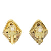 Secondhand Chanel Gold Plated Strass Diamond Shape Clip On Earrings