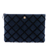 Secondhand Chanel Large Quilted Velvet O Case Clutch
