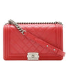 Secondhand Chanel Medium Chevron and Diamond Quilted Lambskin Boy Flap