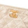 Secondhand Chanel Medium Quilted Metallic Calfskin Leaves CC O Case Clutch