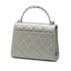 Secondhand Chanel Mini CC Metallic Lambskin Top Handle Clutch With Chain