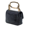 Secondhand Chanel Mini Quilted Lambskin Oval Logo Chain Top Handle Flap