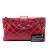 Secondhand Chanel Quilted Glazed Calfskin Coco Pleats Chain Clutch