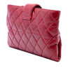 Secondhand Chanel Quilted Glazed Calfskin Coco Pleats Chain Clutch