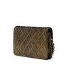 Secondhand Chanel Quilted Iridescent Lambskin Tartan Button Wallet On Chain