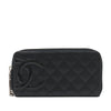 Chanel Quilted Lambskin Cambon Ligne Zippy Wallet Secondhand