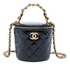Secondhand Chanel Quilted Patent Afternoon Tea Top Handle Vanity Case with Chain