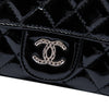 Secondhand Chanel Quilted Patent Brilliant East West Flap Clutch with Chain