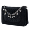 Secondhand Chanel Quilted Suede Cocostellar Wallet on Chain