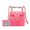 Secondhand Chanel Small CC Quilted Lambskin Vanity Case With Chain