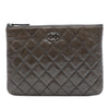 Secondhand Chanel Small Quilted Crinkled Patent O Case Clutch