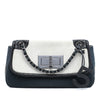 Secondhand Chanel Tricolor Canvas and Leather No 5 Giant Mademoiselle Lock Flap Bag