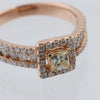 Non Signe / Unsigned 18k Pink GOLD RING with diamonds, Size 52 EU Secondhand