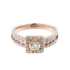 Non Signe / Unsigned 18k Pink GOLD RING with diamonds, Size 52 EU Secondhand