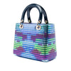 Secondhand Dior Dior Lady Art No 3 Edition Li Shurui Medium Calfskin Printed and Studded Lady Dior