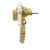 Secondhand Dior Gold Plated Faux Pearl CD Logo Heart Drop Bullet Back Earrings