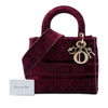 Secondhand Dior Medium Embroidered Velvet Cannage Lady D Lite