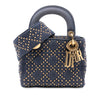 Secondhand Dior Mini Denim Cannage Studded Supple Lady Dior